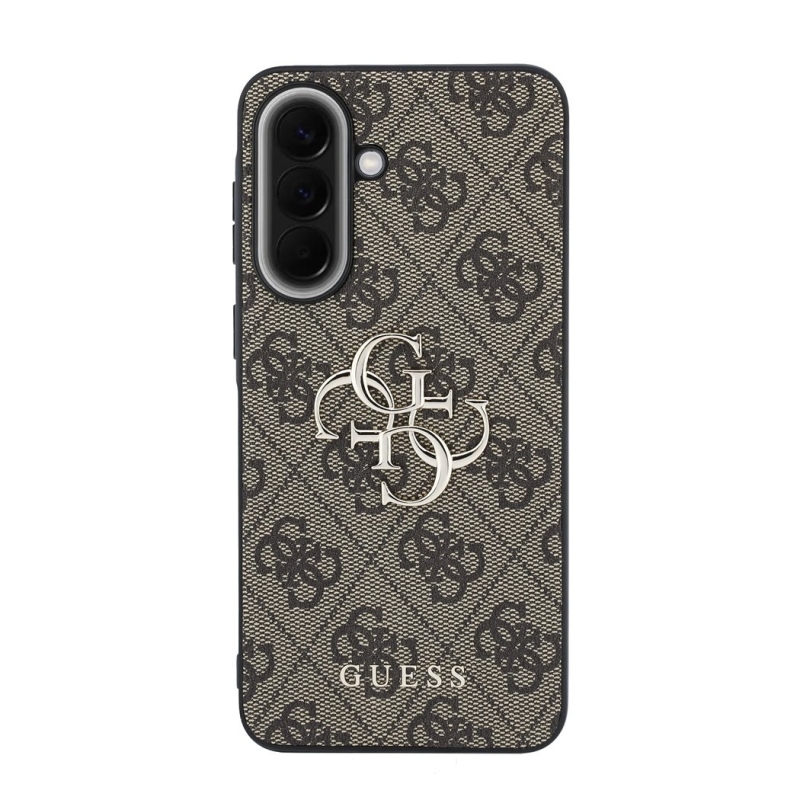 Guess PU 4G Metal Logo Zadní Kryt pro Samsung Galaxy A57 Brown
