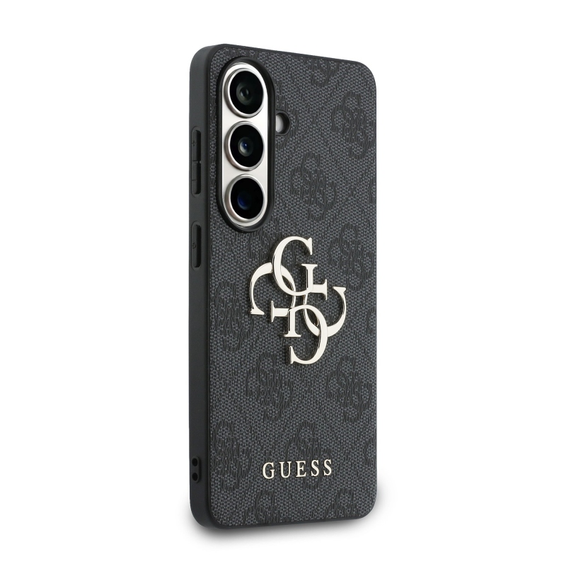 Guess PU 4G Metal Logo Zadní Kryt pro Samsung Galaxy S26+ Grey
