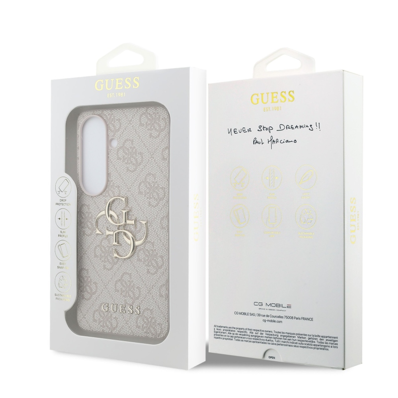 Guess PU 4G Metal Logo Zadní Kryt pro Samsung Galaxy S26+ Pink