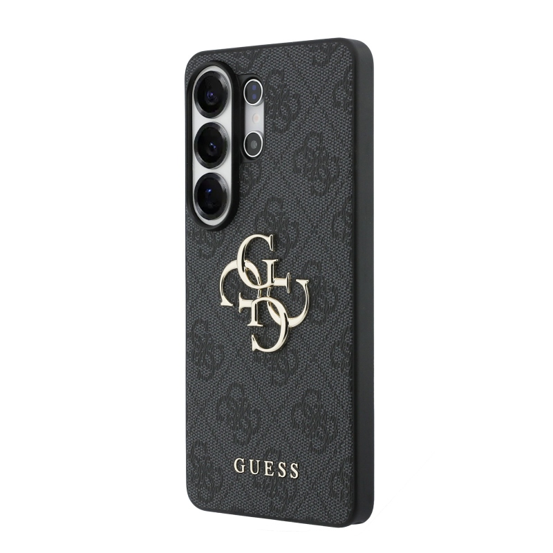 Guess PU 4G Metal Logo Zadní Kryt pro Samsung Galaxy S26 Ultra Grey