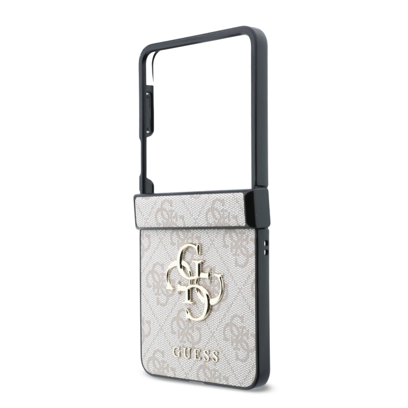 Guess PU 4G Metal Logo Zadní Kryt pro Samsung Galaxy Z Flip 8 Pink