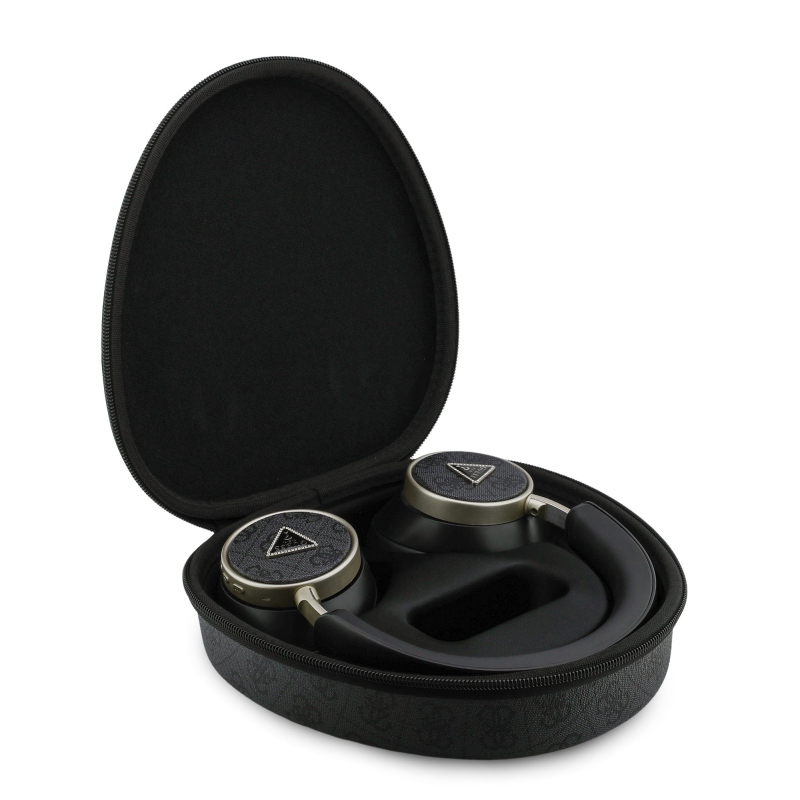 Guess PU 4G Triangle Logo ENC Bezdrátová Sluchátka Black