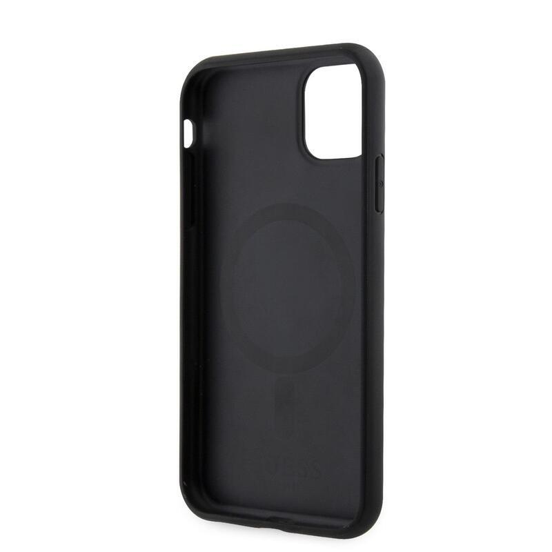Guess PU cube gelový obal s podporou MagSafe na iPhone 11 - černý