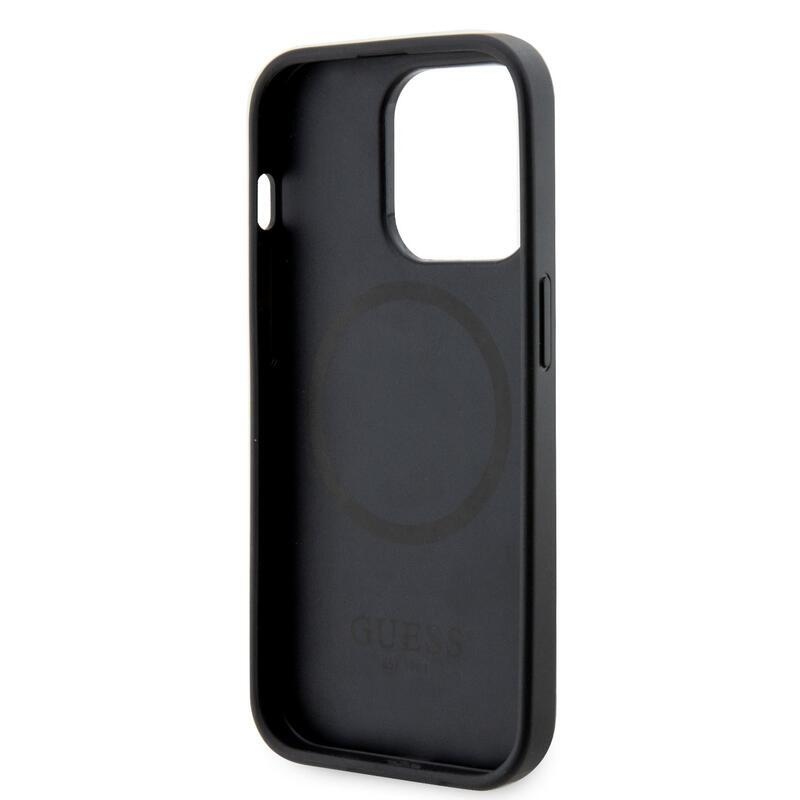 Guess PU cube gelový obal s podporou MagSafe na iPhone 13 Pro - černý