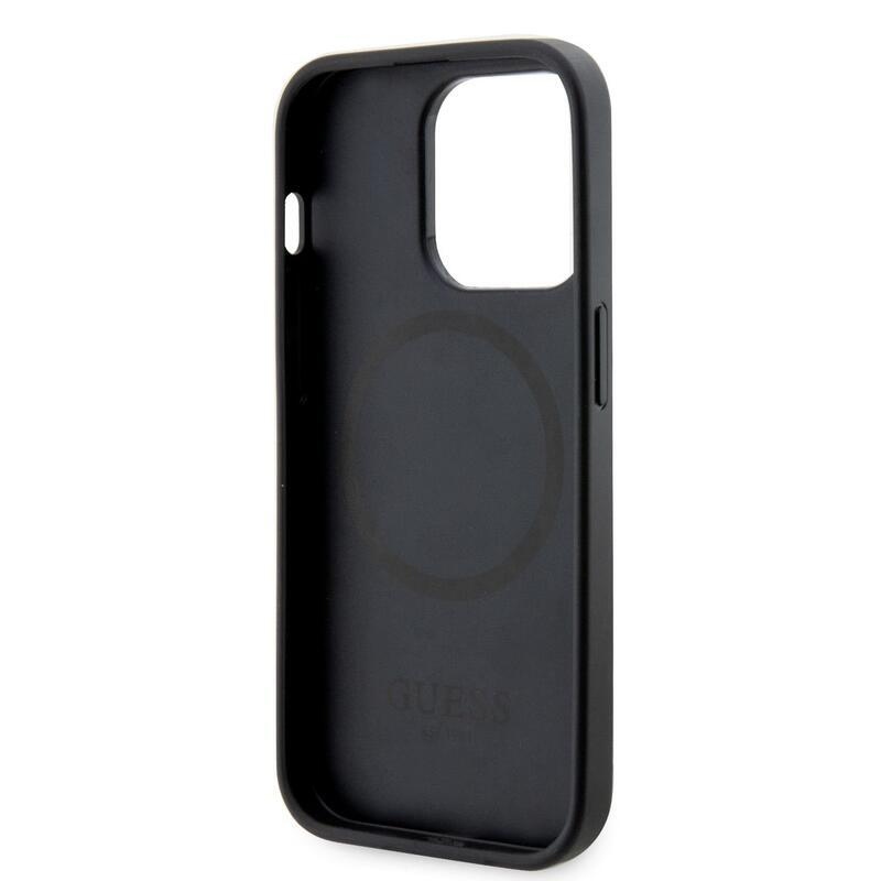 Guess PU cube gelový obal s podporou MagSafe na iPhone 14 Pro Max - černý