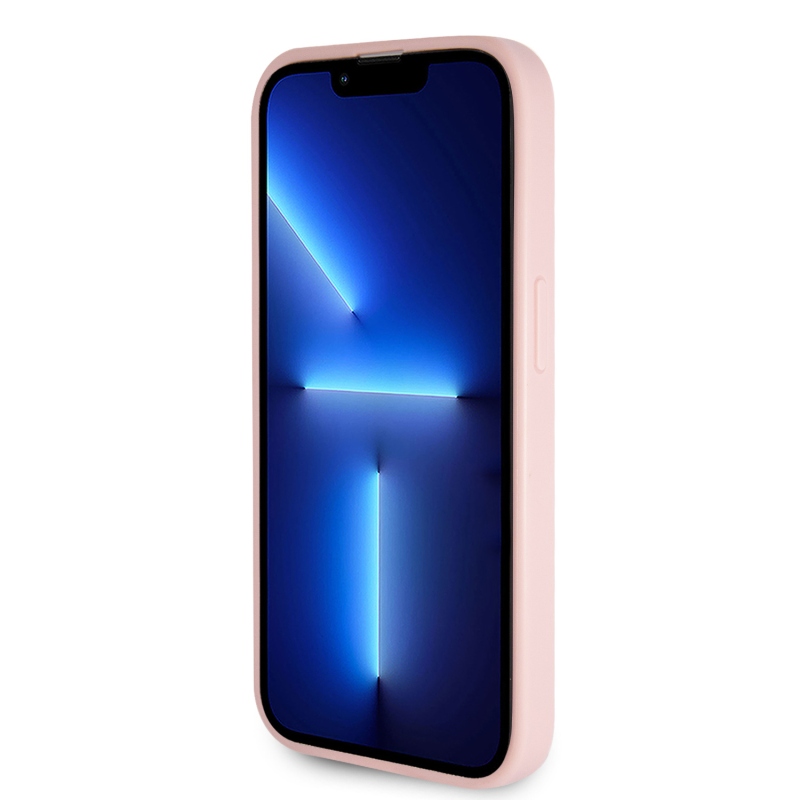 Guess PU Fixed Glitter 4G Metal Logo Zadní Kryt pro iPhone 15 Pro Pink