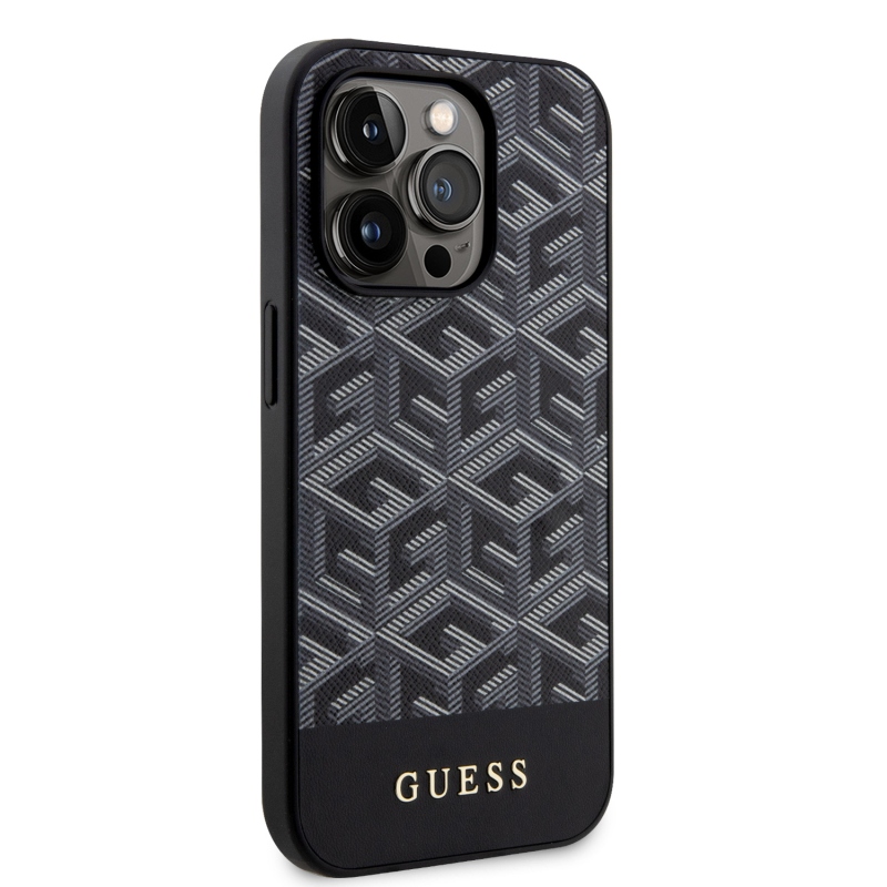 Guess PU G Cube MagSafe Zadní Kryt pro iPhone 15 Pro Black