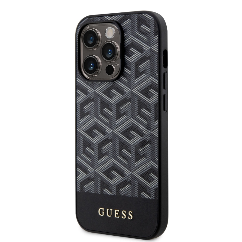 Guess PU G Cube MagSafe Zadní Kryt pro iPhone 15 Pro Black
