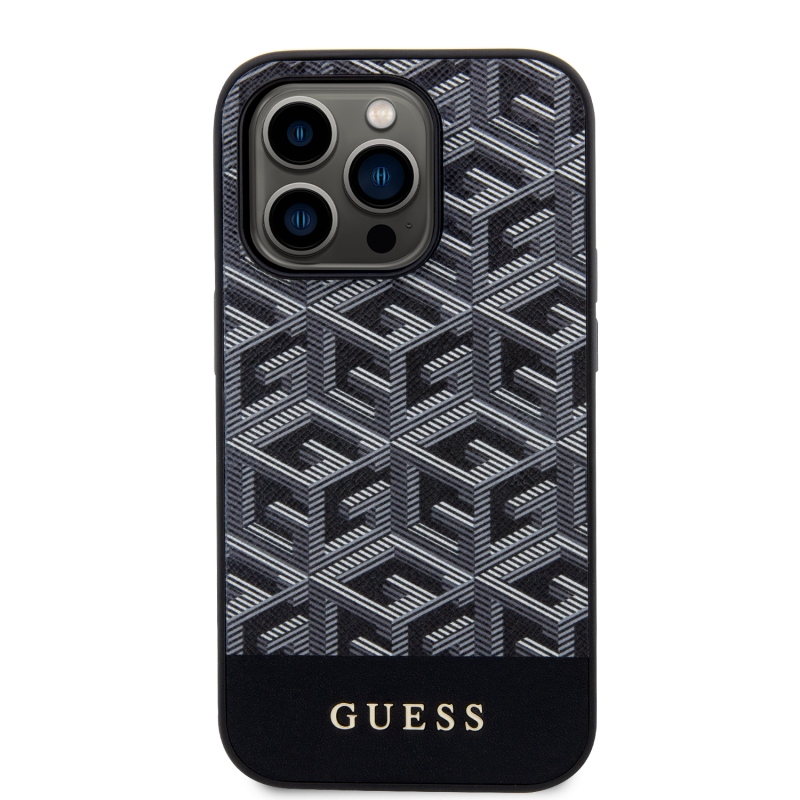 Guess PU G Cube MagSafe Zadní Kryt pro iPhone 15 Pro Black