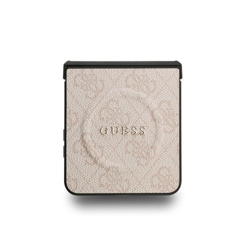 Guess PU Leather 4G Colored Ring Magnetic Zadní Kryt pro Samsung Galaxy Z Flip 7 Pink