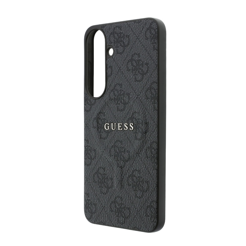 Guess PU Leather 4G Gold Frame Magnetic Zadní Kryt pro Samsung Galaxy S26 FE Black