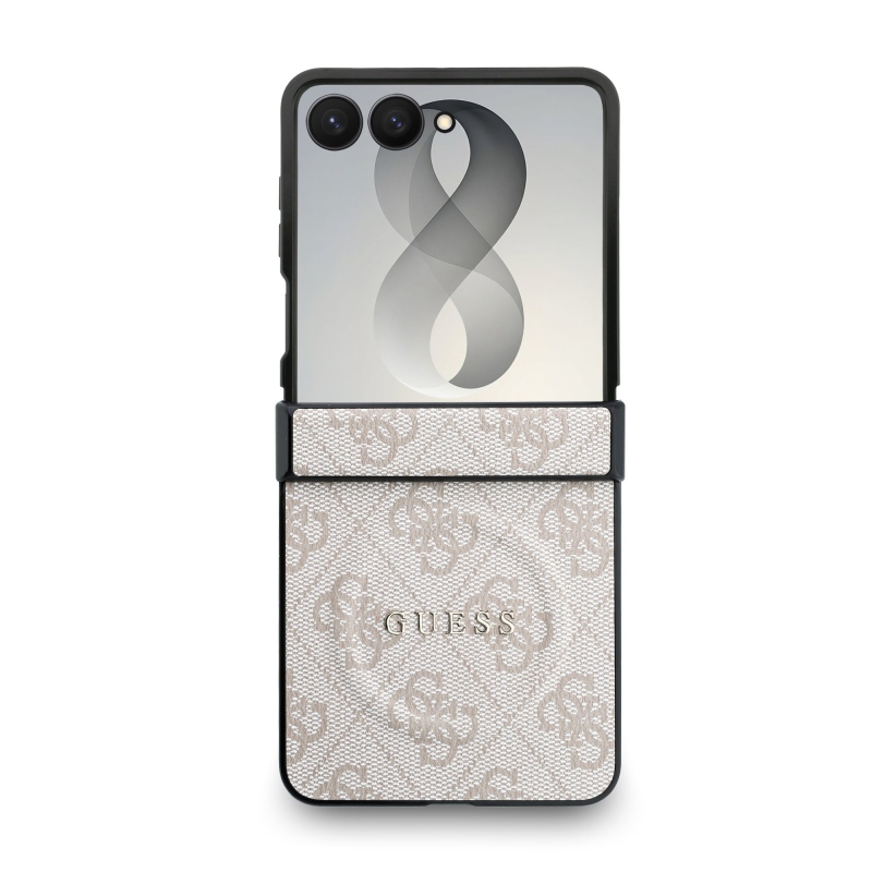 Guess PU Leather 4G Magnetic Zadní Kryt pro Samsung Galaxy Z Flip 8 Pink