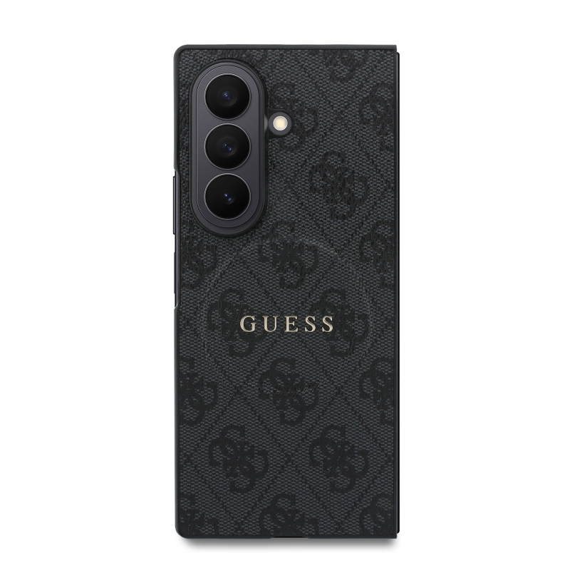 Guess PU Leather 4G Magnetic Zadní Kryt pro Samsung Galaxy Z Fold 8 Ultra Black