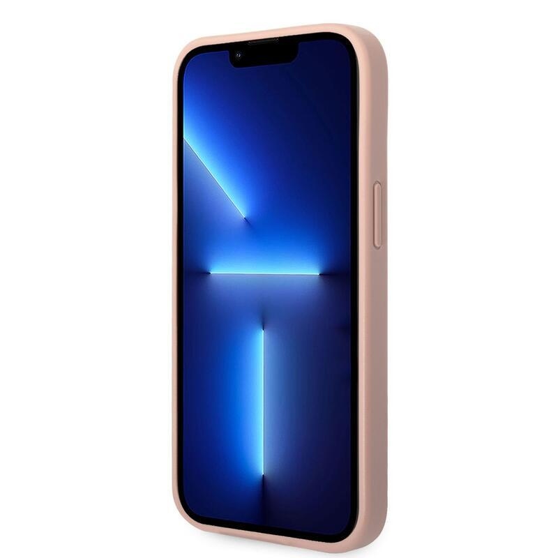 Guess PU saffiano gelový obal na iPhone 14 Plus - růžový