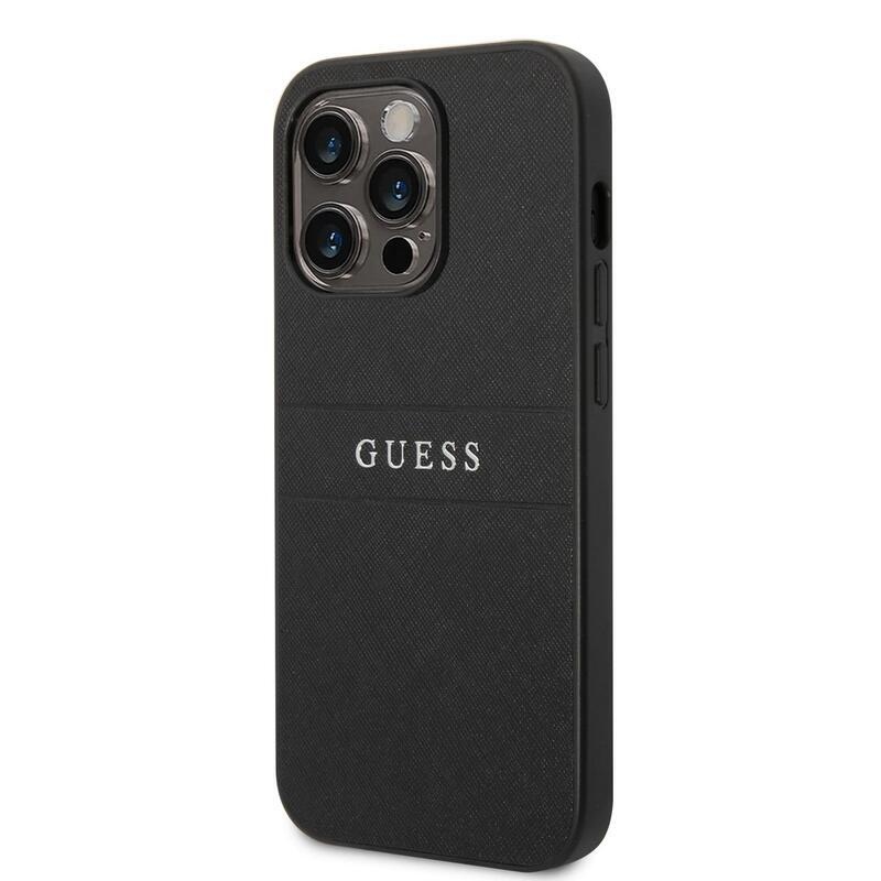 Guess PU saffiano gelový obal na iPhone 14 Pro Max - černý