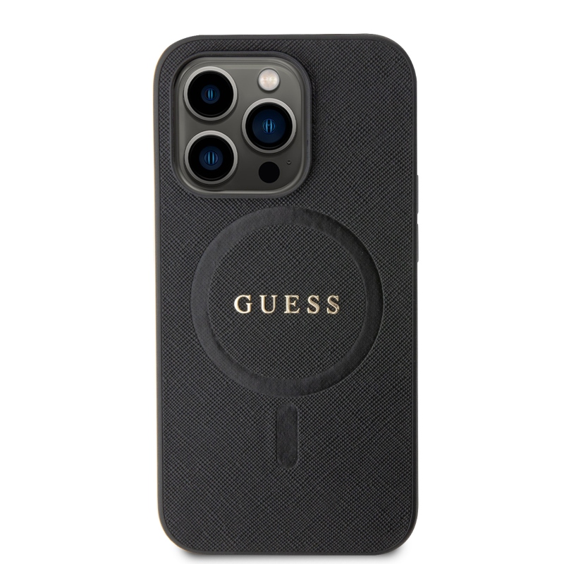 Guess PU Saffiano MagSafe Zadní Kryt pro iPhone 15 Pro Black