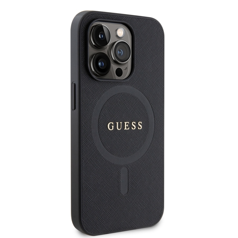 Guess PU Saffiano MagSafe Zadní Kryt pro iPhone 15 Pro Black