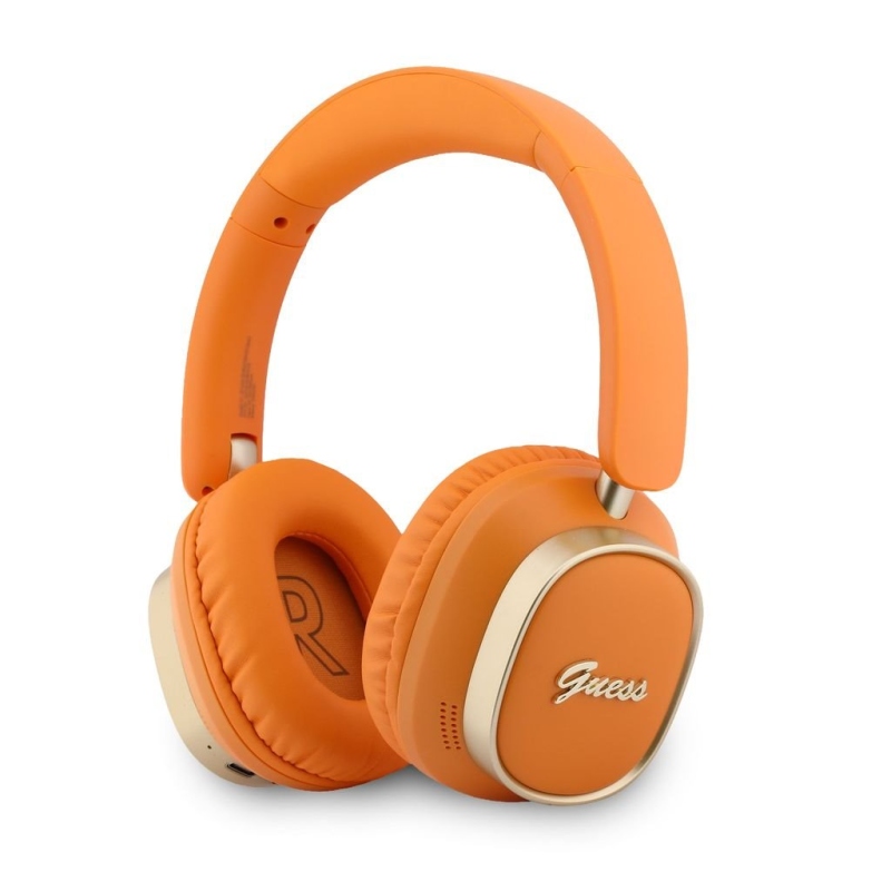 Guess Rectangle Metal Script Logo ENC Bezdrátová Sluchátka Orange