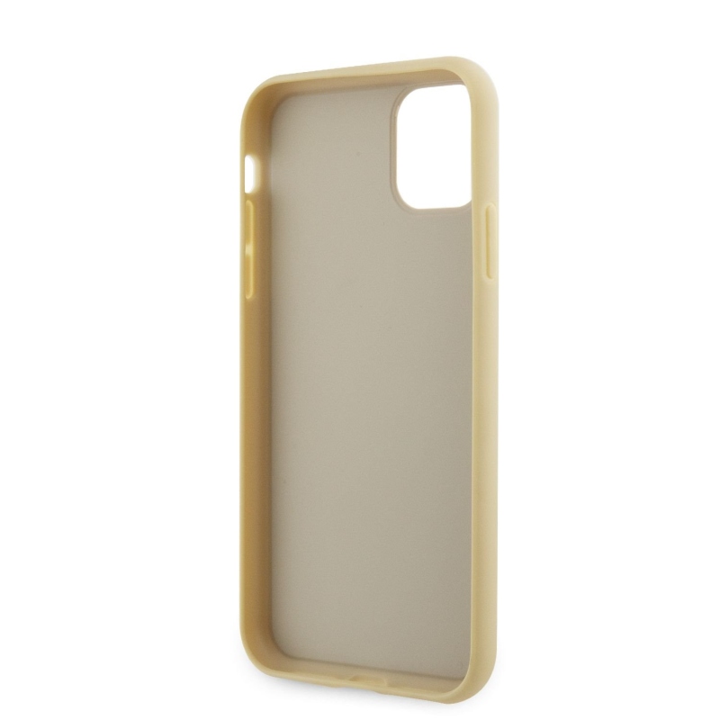 Guess Rhinestones Triangle Metal Logo Kryt pro iPhone 11 Pro Gold