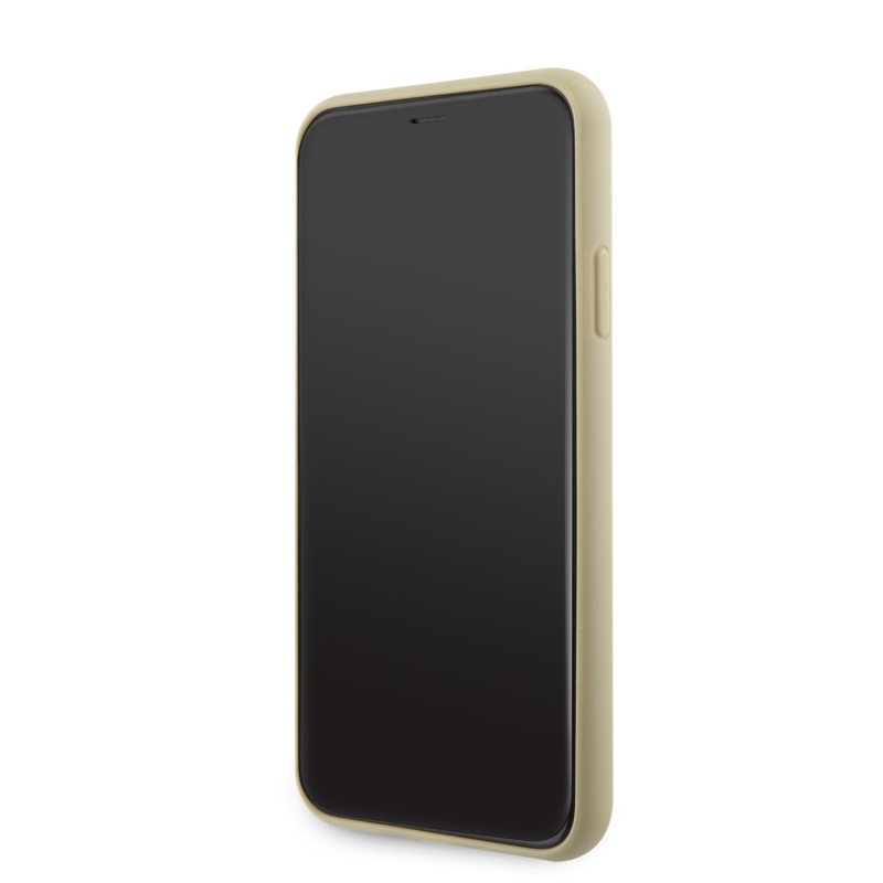 Guess Rhinestones Triangle Metal Logo Kryt pro iPhone 11 Pro Max Gold