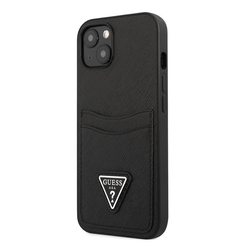 Guess saffiano gelový obal s pevnými zády na iPhone 13 mini - černý