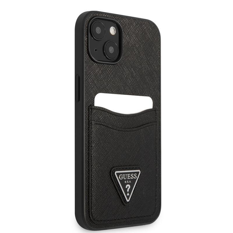 Guess saffiano gelový obal s pevnými zády na iPhone 13 mini - černý