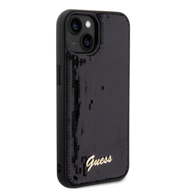 Guess Sequin Script Logo Zadní Kryt pro iPhone 13 Black