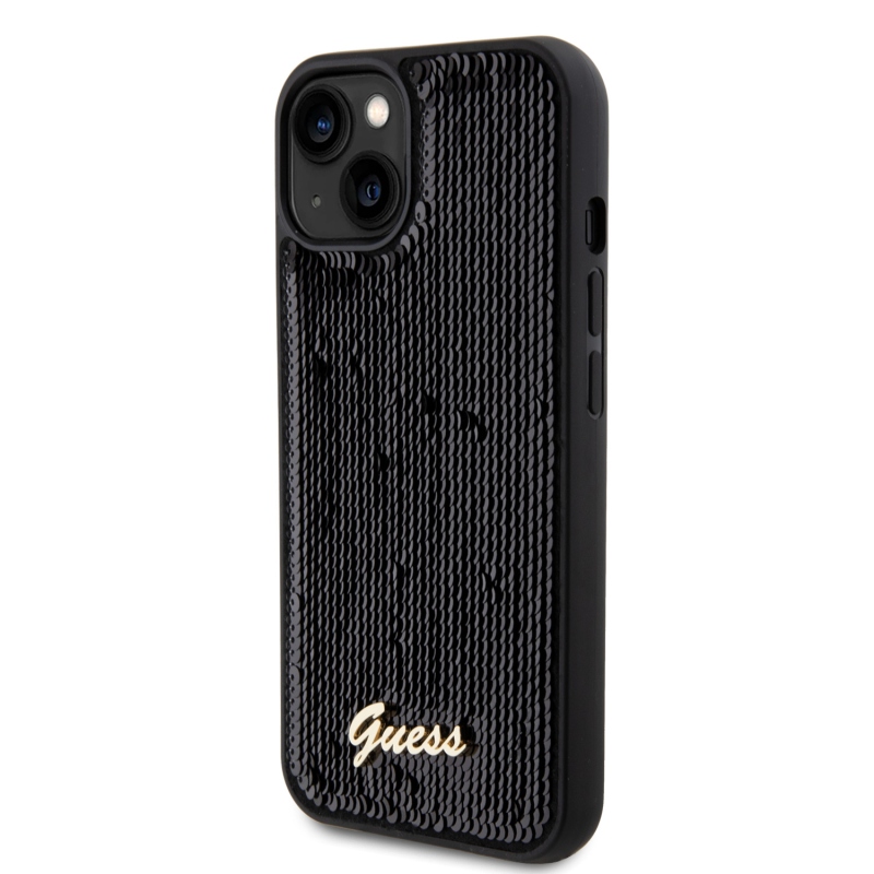 Guess Sequin Script Logo Zadní Kryt pro iPhone 13 Black