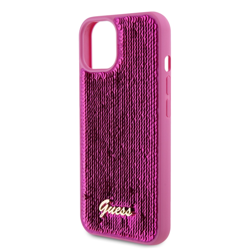 Guess Sequin Script Logo Zadní Kryt pro iPhone 13 Magenta