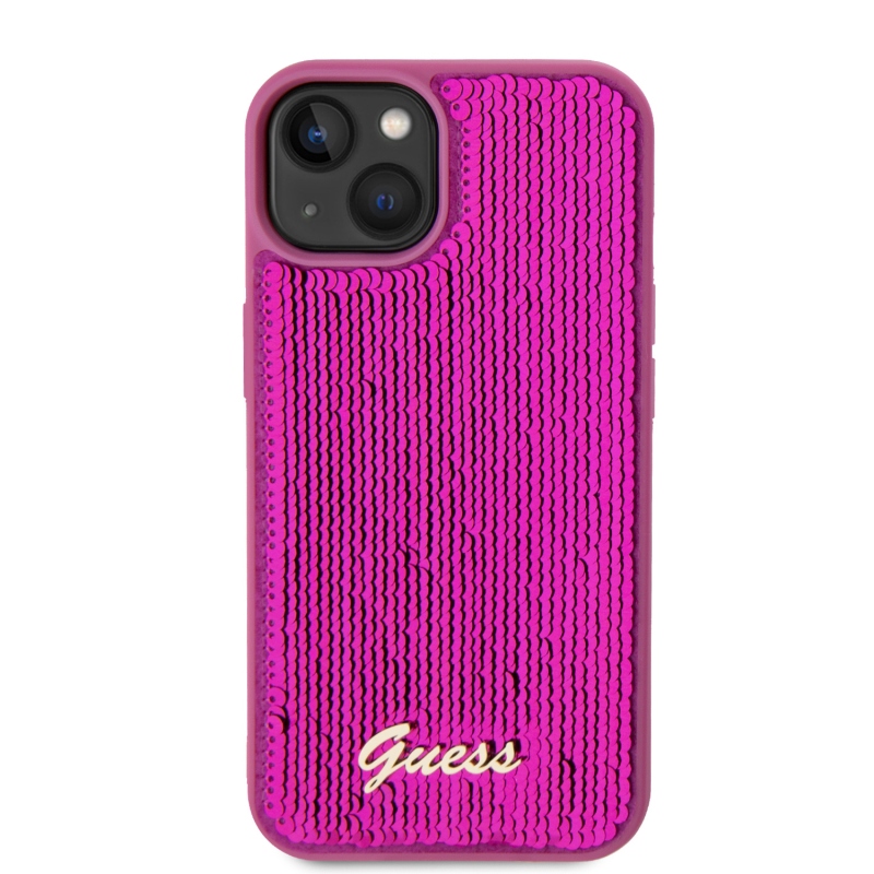 Guess Sequin Script Logo Zadní Kryt pro iPhone 13 Magenta