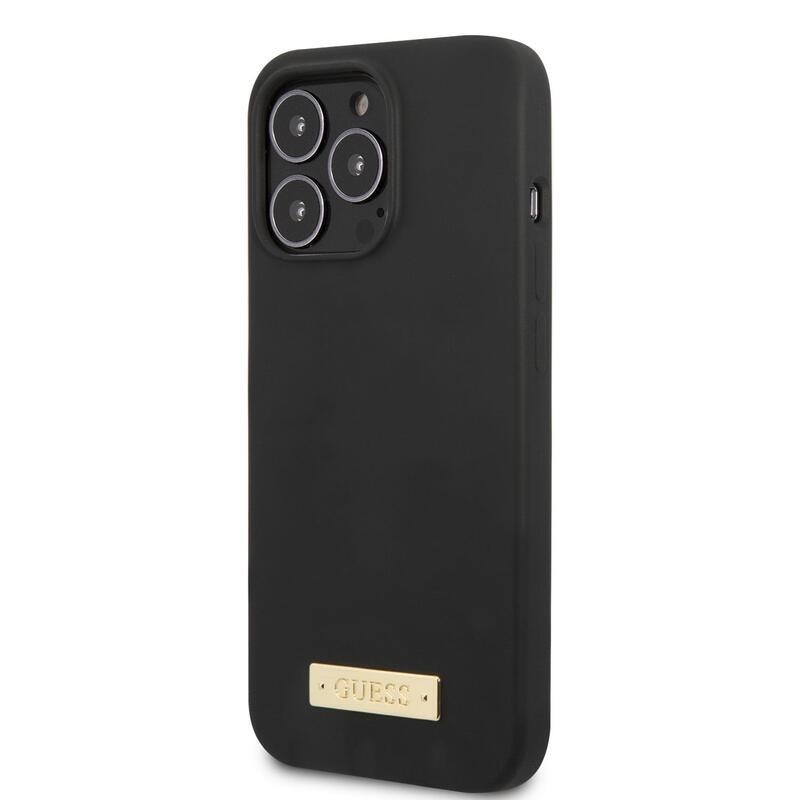 Guess silikonový obal s podporou MagSafe na iPhone 13 Pro - černý