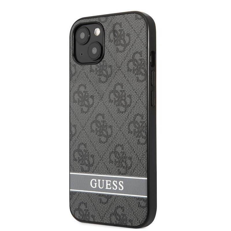 Guess stripe gelový obal s pevnými zády na iPhone 13 mini - šedý