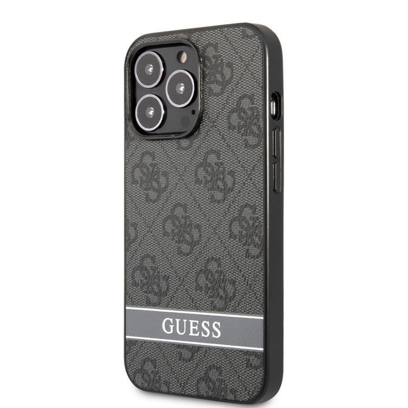 Guess stripe gelový obal s pevnými zády na iPhone 13 Pro Max - šedý