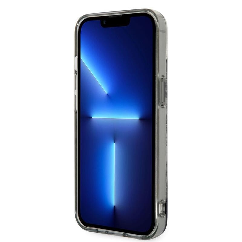 Guess toile gelový obal s pevnými zády na iPhone 14 Plus - šedý