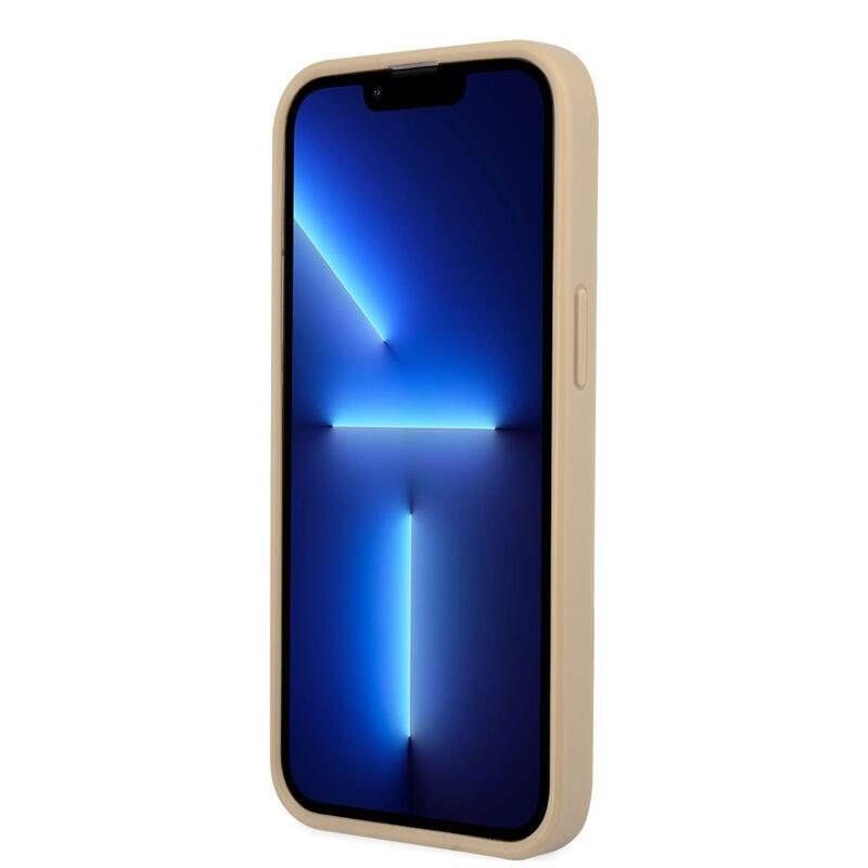 Guess triangle gelový obal s pevnými zády na iPhone 13 Pro - béžový