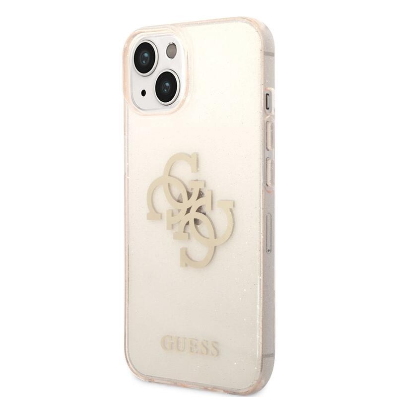 Guess třpytivý gelový obal na iPhone 14 Plus - zlatý