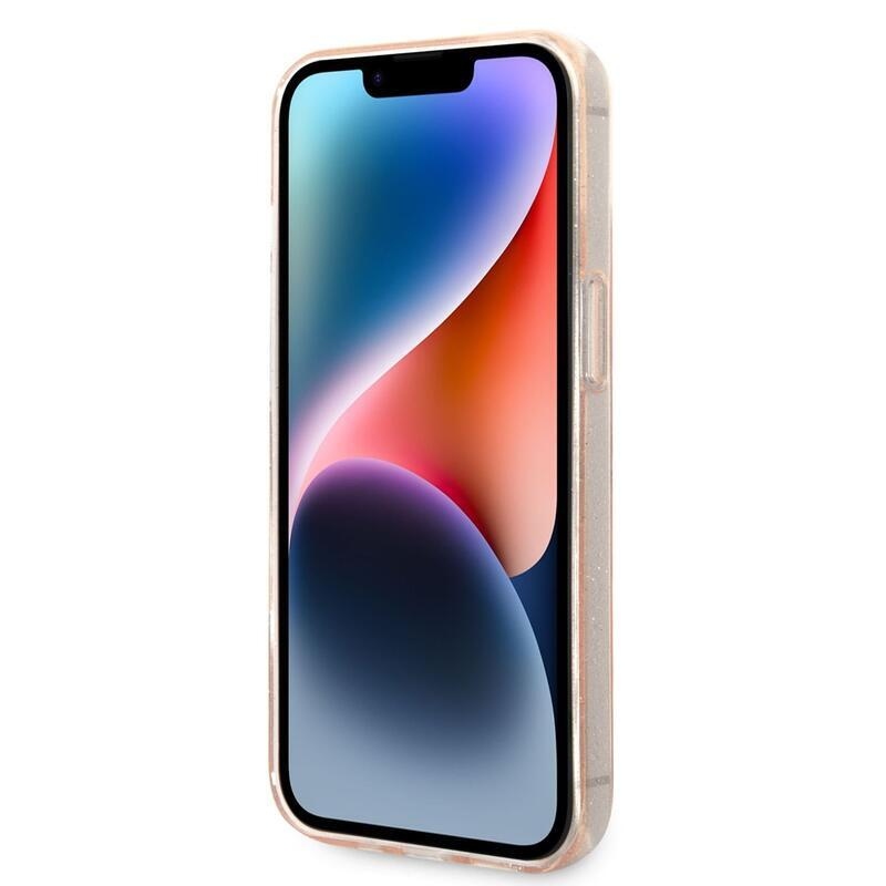 Guess třpytivý gelový obal na iPhone 14 Plus - zlatý