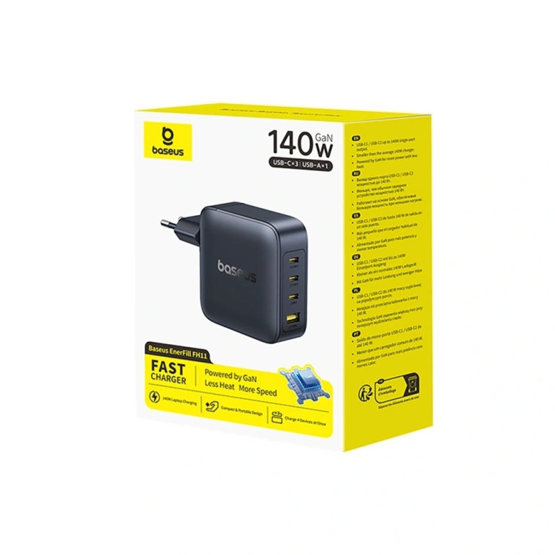 Baseus EnerFill FH11 GaN Fast Stolní Nabíječka 140W Cosmic Black