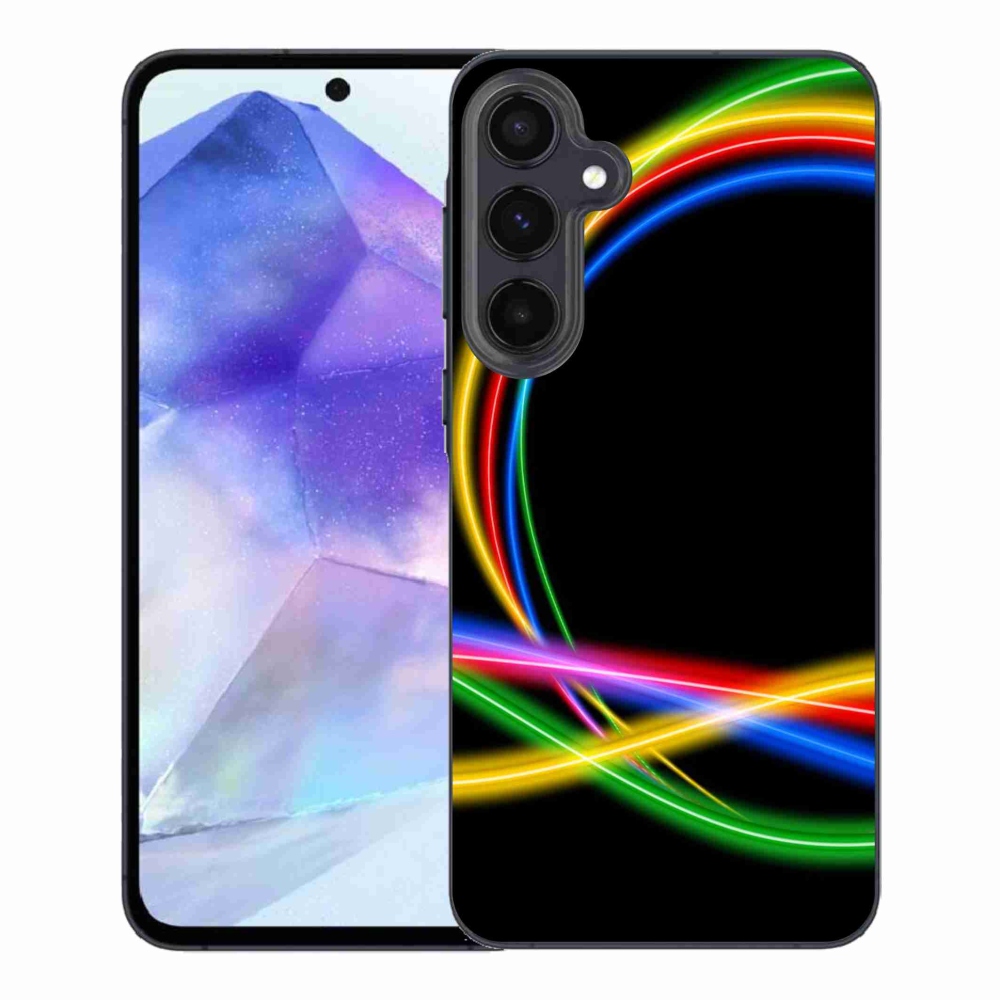 Gelový obal mmCase na Samsung Galaxy A55 5G - neonové kruhy