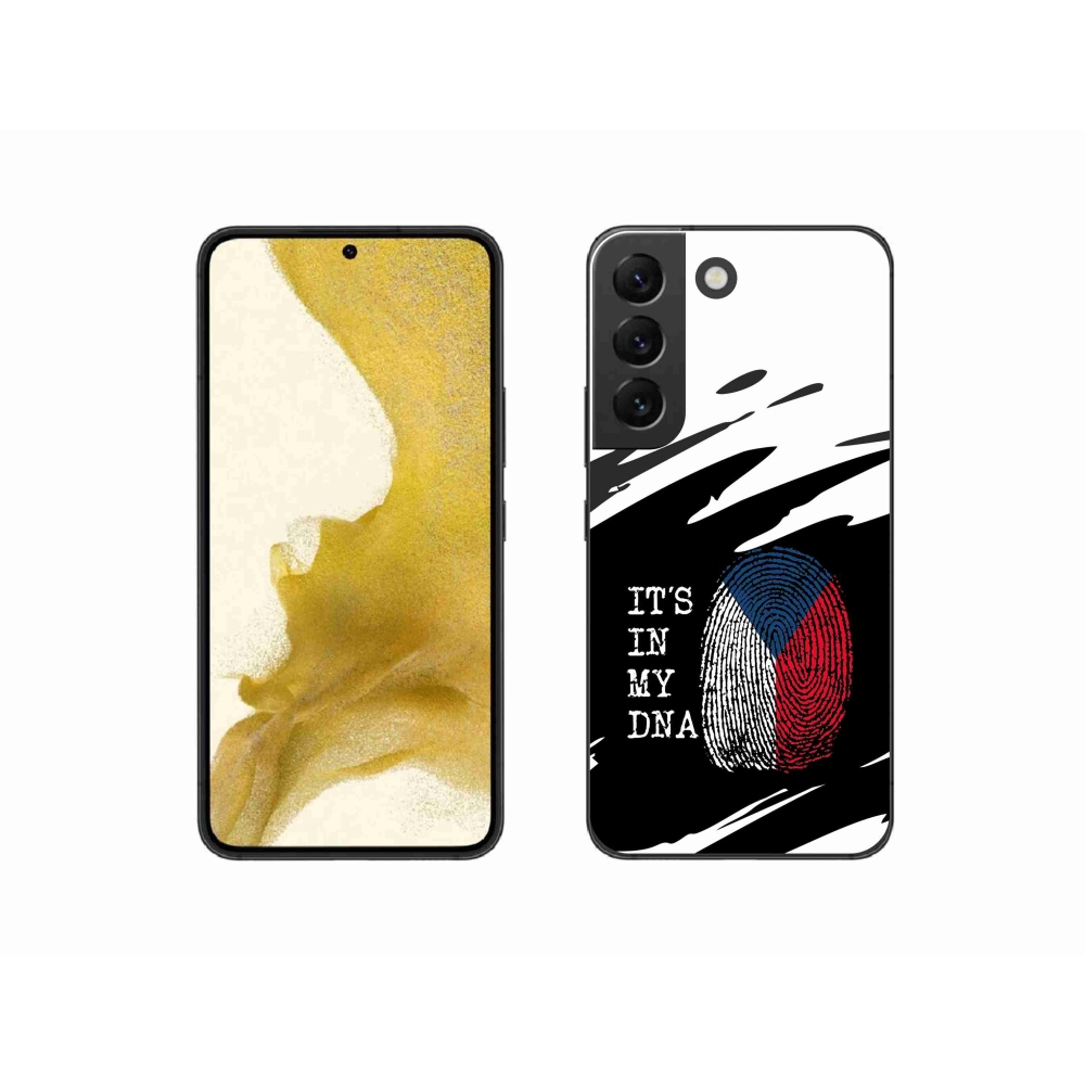 Gelový kryt mmCase na Samsung Galaxy S22 5G - vlajka otisk prstu černobílé pozadí