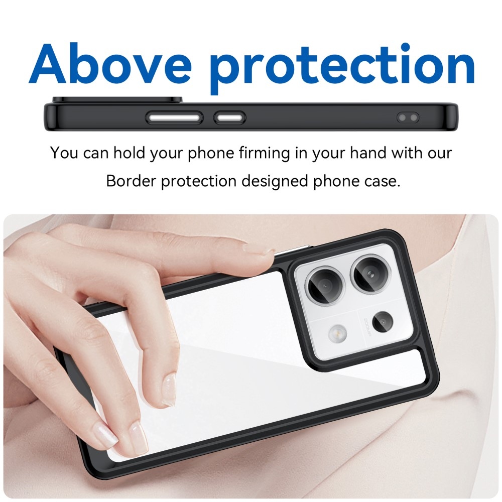 Gelový obal s pevnými zády na Xiaomi Redmi Note 13 Pro 5G/Poco X6 5G - černý