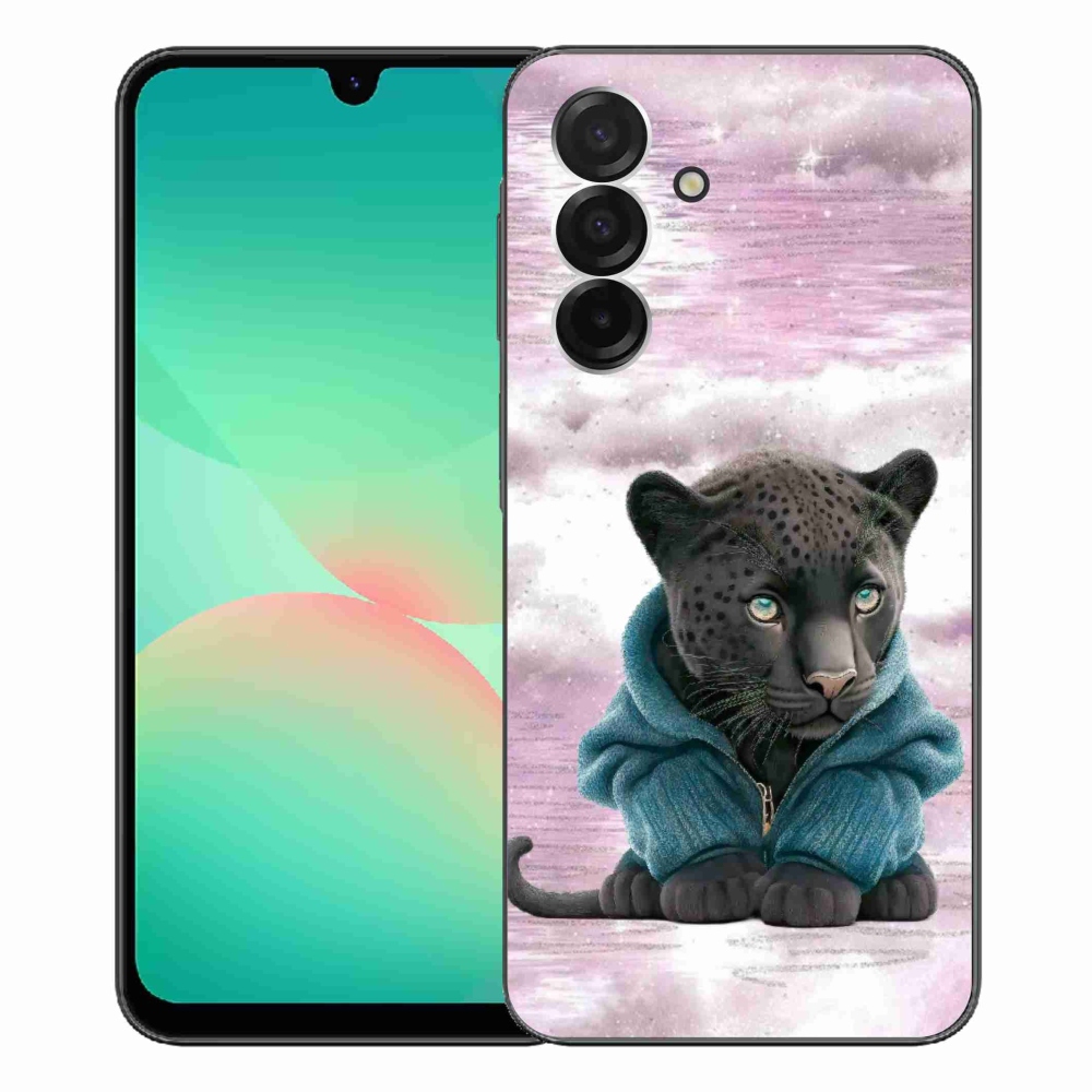 Gelový kryt mmCase na Samsung Galaxy A26 5G - černý panter ve svetru