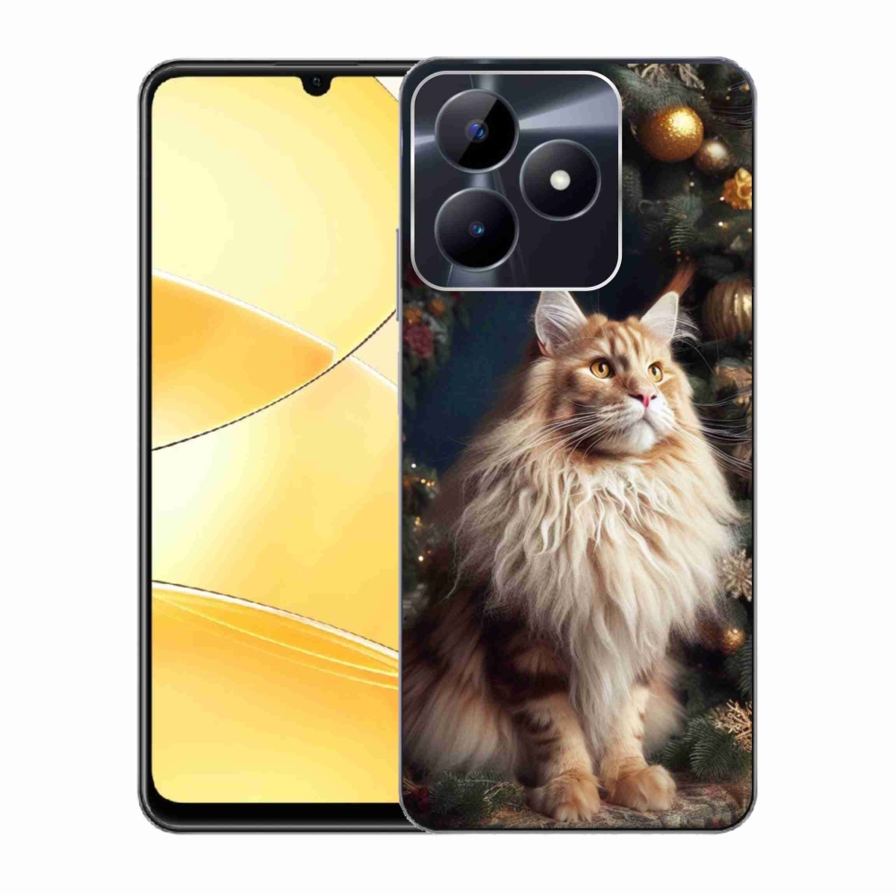 Gelový kryt mmCase na Realme C51/C53 - kočka u stromku