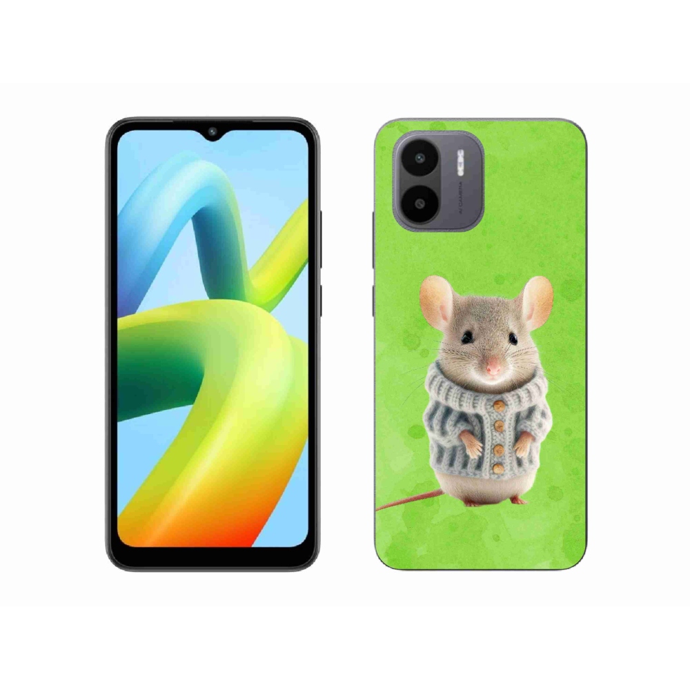 Gelový kryt mmCase na Xiaomi Redmi A1/Redmi A2 - myška ve svetru