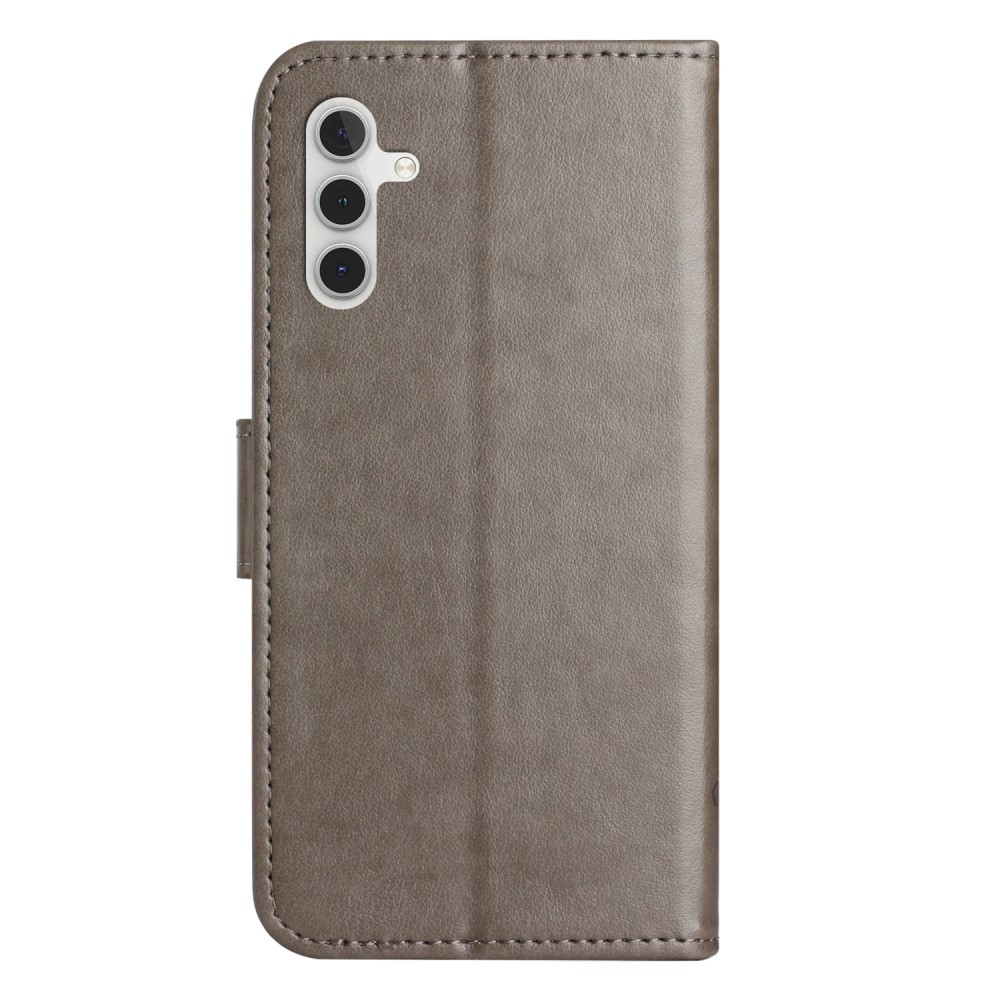 Flower knížkové pouzdro na Samsung Galaxy M15 5G - šedé