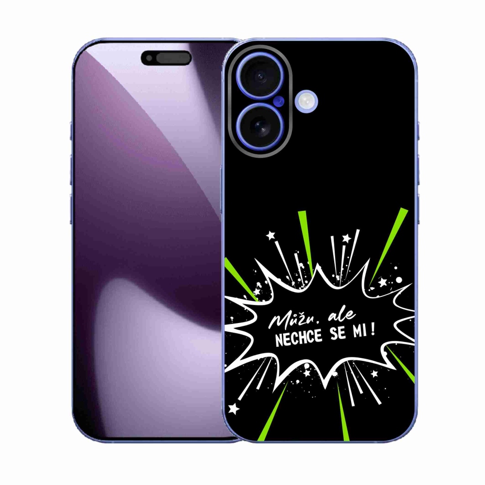 Gelový kryt mmCase na iPhone 17 - vtipný text 11 černé pozadí