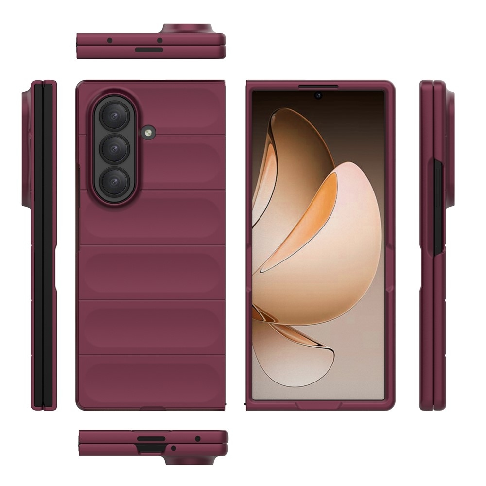 Rugg odolný gelový obal na Samsung Galaxy Z Fold7 5G - vínový