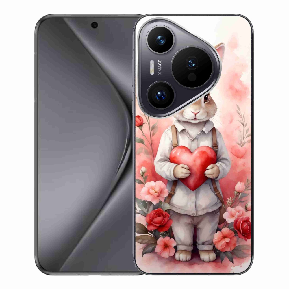 Gelový kryt mmCase na Huawei Pura 70 Pro - zajíc se srdíčkem