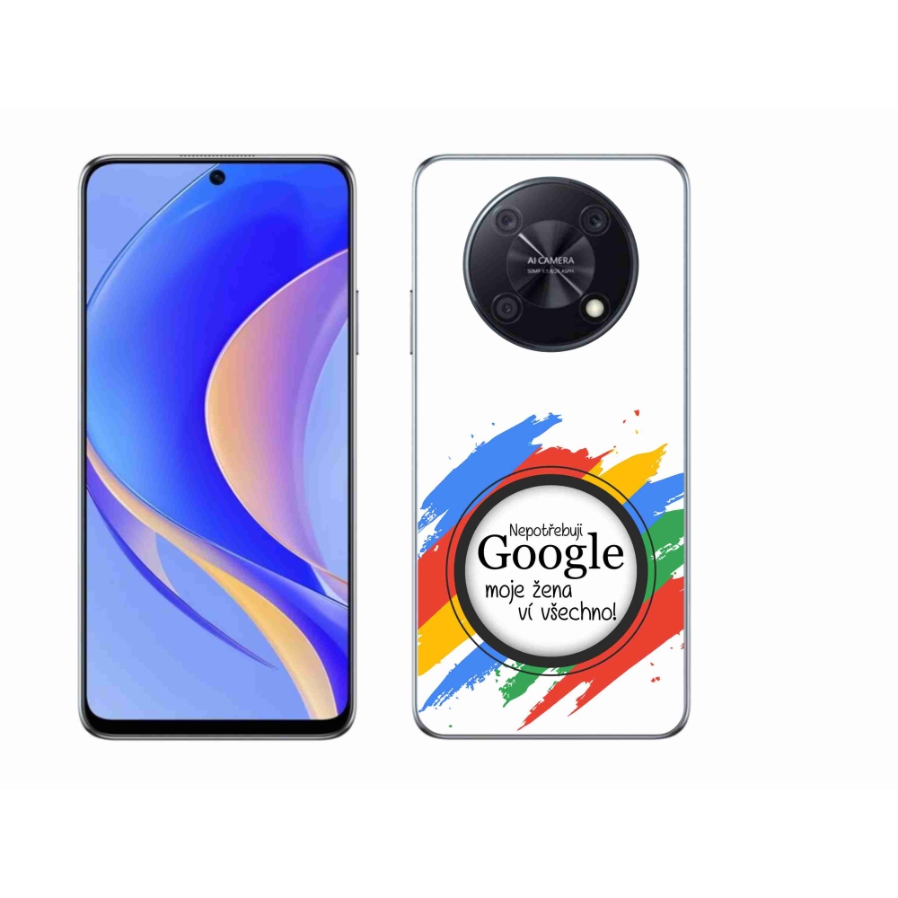 Gelový kryt mmCase na Huawei Nova Y90 - žena ví všechno bílé pozadí