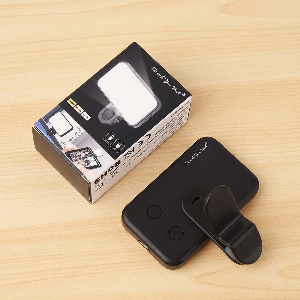 Mini LED světlo na mobil s klipem 24 LED - černé